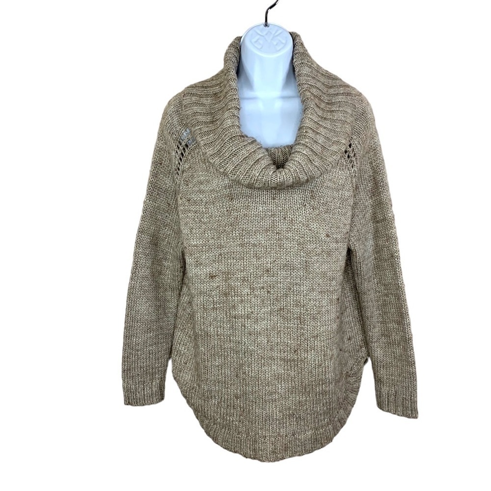 Wool Blend Cowl Neckline Sweater Long Sleeve Medium Chunky Knit Love By Design
